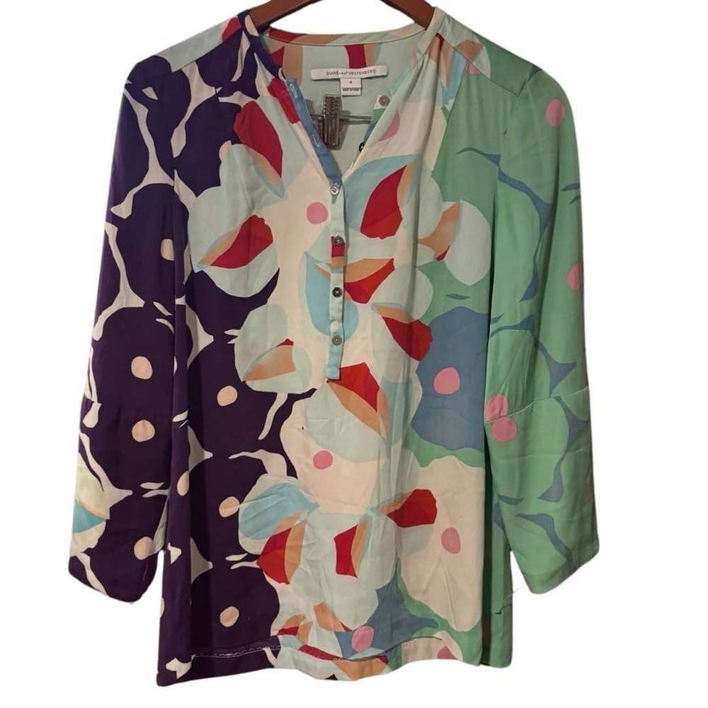 DIANE VON FURSTENBERG DVF Whista Silk Blouse multicolor